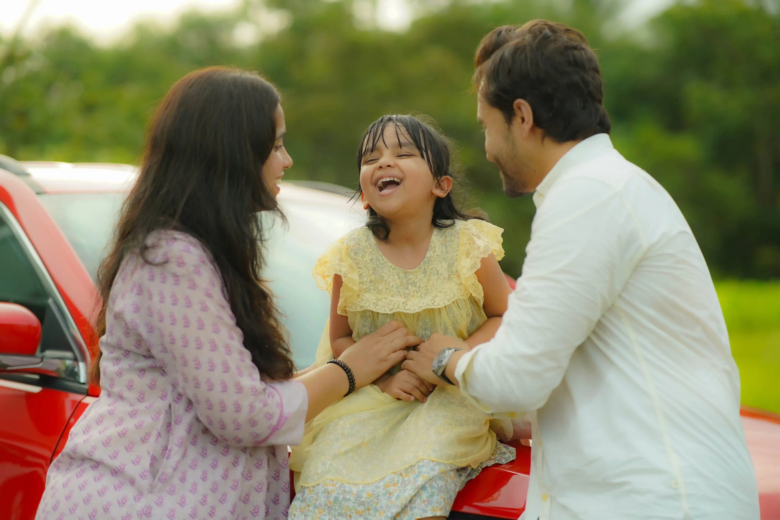 Family discussing financial protection and term life insurance